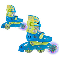 Rolki trójkołowe / wrotki 2w1 WORKER TriGo LED ∙ tryb in-line/tri-skate ∙ kółka z podświetleniem LED ∙ max 60 kg