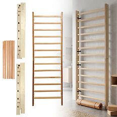Drabinka gimnastyczna inSPORTline Dualmar 220x65 cm ∙ 11 szczebli ∙ lakierowane drewno bukowe ∙ nośność 130 kg