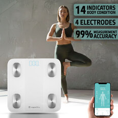Inteligentna waga łazienkowa inSPORTline Syncale 20 ∙ smart ∙ 14 wartości ciała ∙ bluetooth ∙ fitdays ∙ nośność 180 kg ∙ szkło hartowane