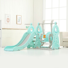 Zjeżdżalnia multifunkcyjna inSPORTline Swingslide 4w1 ∙ z huśtawką i koszem ∙ miś z muzyką ∙ regulowana wysokość ∙ max 40 kg ∙ HDPE ∙ bezpieczna