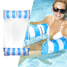 Pompowany materac leżak basenowy inSPORTline WaveBed ∙ nośność 90 kg ∙ PVC i siatka ∙ pompka w zestawie ∙ zawory bezpieczeństwa