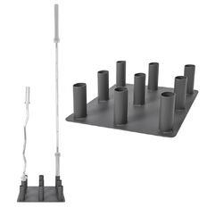 Stojak na gryfy olimpijskie inSPORTline BR5001 ∙ 9 otworów 50 mm ∙ 200 kg ∙ solidna konstrukcja