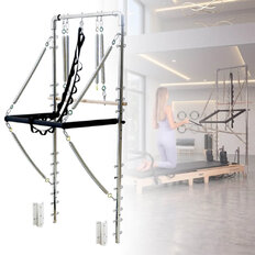 Wieża do reformera Pilates inSPORTline Driftaler ∙ nośność 100 kg ∙ drewniany drążek roll-down ∙ 8 sprężyn ∙ uchwyt V ∙ 53 oczka