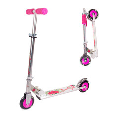 Hulajnoga dla dzieci WORKER Racer Sweet Girl ∙ kółka LED 125 mm ∙ nośność 50 kg ∙ regulowana kierownica 60-82 cm ∙ składana
