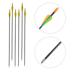 Strzały do łuku inSPORTline Petterson ∙ włókno szklane ∙ spine 700 ∙ grot stalowy 19 g ∙ do 35 lbs ∙ 6 szt.