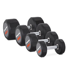 Hantle jednoręczne inSPORTline Profi CPU ∙ waga 2,5-50 kg ∙ kształt hex ∙ stal z gumą/PVC ∙ antypoślizgowy uchwyt