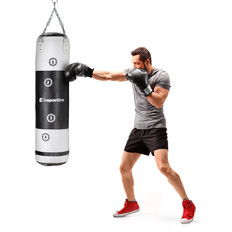 Worek bokserski treningowy inSPORTline Robkin 35x120cm ∙ waga 33 kg ∙ skóra syntetyczna ∙ z łańcuchami