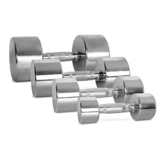 Hantle chromowane inSPORTline Crossteel 1-14 kg ∙ stalowa powłoka ∙ antypoślizgowy chwyt
