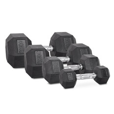 Hantle sześciokątne inSPORTline Hexsteel 2-40 kg ∙ antypoślizgowe uchwyty ∙ gumowana powłoka