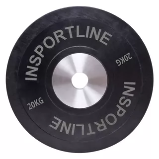 Obciążenie gumowe inSPORTline Bumper Plate 20 kg ∙ żeliwo chromowane ∙ otwór olimpijski 50 mm ∙ odporne na uderzenia ∙ gumowane