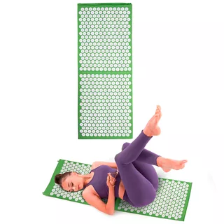 Mata do akupresury inSPORTline AKU-1000 ∙ 125×50 cm ∙ 300 płytek ∙ 12600 kolców ∙ głęboka stymulacja - Zielony