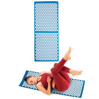 Mata do akupresury inSPORTline AKU-1000 ∙ 125×50 cm ∙ 300 płytek ∙ 12600 kolców ∙ głęboka stymulacja - Niebieski