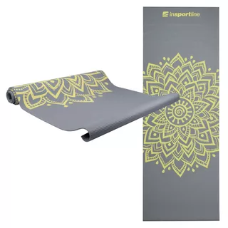 Mata fitness do ćwiczeń inSPORTline Spirit 172x61 cm ∙ PCV 3 mm ∙ antypoślizgowa ∙ waga 0,8 kg ∙ pokrowiec - Szary