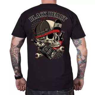 Koszulka T-shirt inSPORTline Black Heart Commander ∙ 100% bawełna ∙ krótki rękaw ∙ okrągły dekolt ∙ nadruk rebeliancki ∙ czarna - Czarny