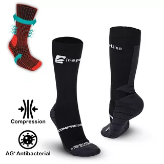 Skarpety kompresyjne inSPORTline Compagio AG+ ∙ unisex ∙ antybakteryjne ∙ Siltex AG+ ∙ odprowadzanie potu ∙ elastyczne