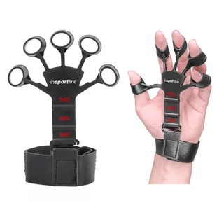 Wzmacniacz palców i nadgarstków inSPORTline GripFit ∙ 6 poziomów oporu ∙ komplet 2 szt.