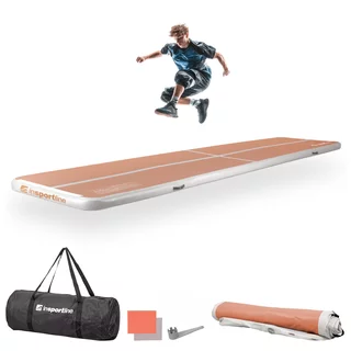 Ścieżka akrobatyczna Airtrack inSPORTline Airstunt 500x100x10 cm ∙ mocha mousse  ∙ nośność 850 kg ∙ wodoodporna ∙ torba w zestawie