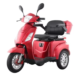 Skuter elektryczny trójkołowy inSPORTline Zorica  ∙ napęd 1000 W ∙ 3 tryby prędkości ∙ zasięg 45 km - Czerwony