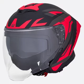 Kask motocyklowy W-TEC Voltik Graphic ∙ blenda przeciwsłoneczna ∙ wentylacja ∙ wyjmowana wyściółka ∙ homologacja ECE 22.06 - Czerwony