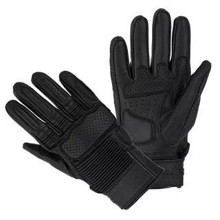 Rękawice motocyklowe W-TEC Gabello ∙ skórzane ∙ piankowe panele ochronne ∙ wentylacja ∙ zapięcie na rzep - Czarny