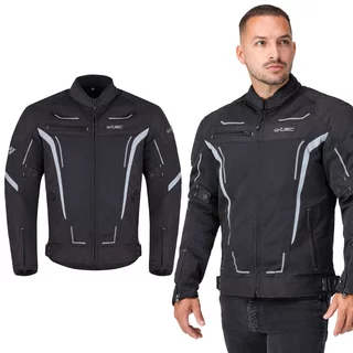 Letnia męska kurtka motocyklowa W-TEC Mirelio ∙ wentylacja AirVent ∙ ochraniacze CE ∙ membrana wodoodporna - Czarno-szary