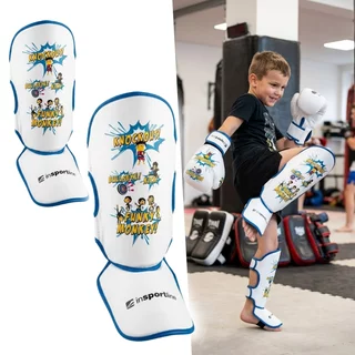 Dziecięce ochraniacze piszczeli inSPORTline Shinzox ∙ ochrona śródstopia ∙ pianka wysokiej gęstości ∙ zapięcie na rzep ∙ do MMA