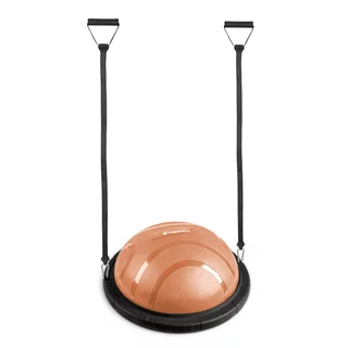 Podkładka balansująca / trener równowagi inSPORTline Dome Edge ∙ Ø 60 cm ∙ taśmy 100 cm / 4,6 kg ∙ do 150 kg - mus czarno-mokka