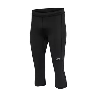 Legginsy męskie 3/4 kompresyjne Newline Core Knee Tights ∙ wsparcie mięśni ∙ panele wentylacyjne ∙ kieszeń zip ∙ odblaski - Czarny
