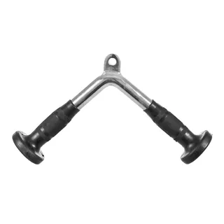 Uchwyt gryf zaczepowy inSPORTline A444 ∙ adapter do atlasu ∙ stalowa rama ∙ gumowe antypoślizgowe uchwyty ∙ kształt V do biceps/triceps