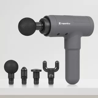 Wielofunkcyjny pistolet do masażu inSPORTline Bitigo ∙ 20 poziomów ∙ 4 głowice ∙ 1500 mAh ∙ 5,8 godz. pracy
