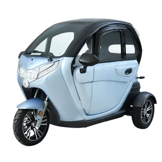 Elektryczny skuter zabudowany W-TEC Tukago ∙ trójkołowy ∙ mikropojazd ∙ 45 km/h ∙ zasięg 50 km ∙ nośność 240 kg ∙ kamera cofania ∙ ogrzewanie - Niebieski