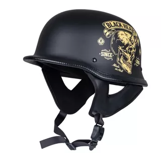 Kask motocyklowy otwarty W-TEC Feldberg ∙ vintage ∙ lekki 880 g ∙ skorupa ABS ∙ DOT ∙ matowy - Czarny