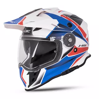 Kask motocyklowy 3w1 W-TEC Valso Graphic - biało-czerwono-niebieski