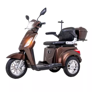 Skuter elektryczny trójkołowy inSPORTline Zorica  ∙ napęd 1000 W ∙ 3 tryby prędkości ∙ zasięg 45 km - Brązowy