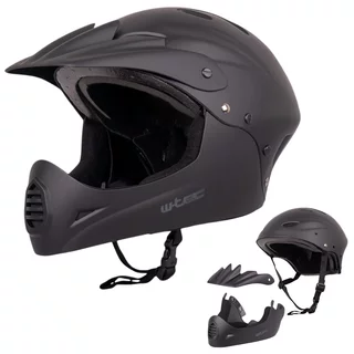 Kask downhill 2w1 na rower motor enduro zjazdowy W-TEC Campanero Matt Black
