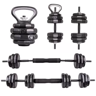 Zestaw hantli inSPORTline ON-X 6w1 ∙ 40 kg ∙ regulowane ∙ 16 elementów ∙ antypoślizgowe uchwyty ∙ powlekane obciążenia ∙ 6 konfiguracji