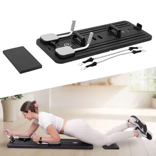 Reformer do pilatesu inSPORTline Trancer Basic ∙ antypoślizgowa deska ∙ składana konstrukcja ∙ stacja na telefon - Czarny