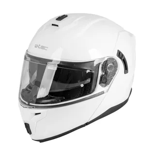 Kask motocyklowy pełny Flip-Up W-TEC Benidor - Biały błyszczący