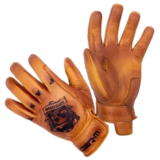 Letnie skórzane rękawice motocyklowe W-TEC Gatorrano - Brązowy
