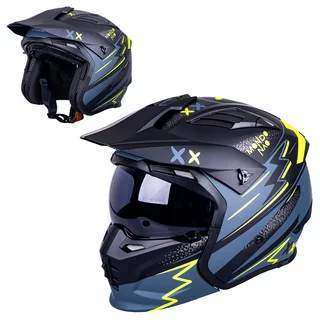 Kask motocyklowy modułowy W-TEC Badalone Graphic ∙ zapięcie mikrometryczne ∙ miejsce na interkom ∙ zdejmowana szczęka