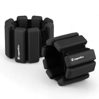 Obciążniki fitness na kostki i nadgarstki inSPORTline Brace 2x1,5 kg ∙ silikonowe ∙ regulowane obciążenie ∙ z rzepem - Czarny