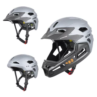 Kask Downhill na rower motor enduro  W-TEC Estreito - Matt Metal