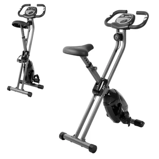 Rower treningowy składany inSPORTline Xbike ∙ magnetyczny system oporu ∙ pomiar tętna ∙ 8 poziomów obciążenia ∙ kółka transportowe ∙ cicha praca - Czarny