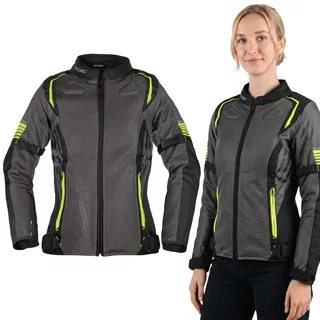 Damska letnia kurtka motocyklowa W-TEC Jelsa - szaro-fluo