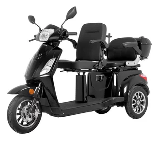 Trójkołowy wózek elektryczny inSPORTline Zorica Duo ∙ dwumiejscowy ∙ 1000 W ∙ zasięg do 40 km ∙ 25 km/h ∙ nośność 285 kg - Czarny