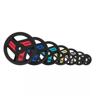 Obciążenia gumowane inSPORTline Herk 30 mm 1,25-25 kg ∙ otwór 30 mm ∙ ergonomiczne uchwyty