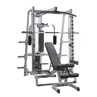 Atlas / maszyna wielofunkcyjna Body-Solid Deluxe GS348QP4 ∙ 95 kg stos ∙ Smith + wyciągi + ławka ∙ konstrukcja stalowa