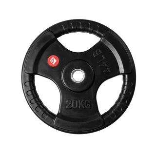 Obciążenie gumowane inSPORTline Graton 20 kg ∙ uchwyty boczne ∙ otwór 30 mm ∙ żeliwny rdzeń ∙ powłoka gumowa