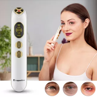 Urządzenie do masażu oczu inSPORTline Eyewish ∙ radiofrekwencja + wibracje 12 000 obr/min ∙ złota głowica ∙ efekt kolagenowy