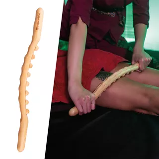 Kij masujący inSPORTline Jarosa 200 ∙ dwustronny ∙ 8 wypustek kulkowych ∙ terapia drewnem ∙ redukcja cellulitu